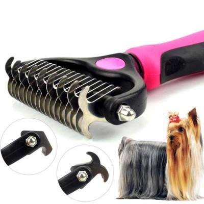 Hair Removal Comb for Dogs Cat Detangler Fur Trimming Dematting Deshedding Brush Grooming Tool For matted Long Hair Curly Pet