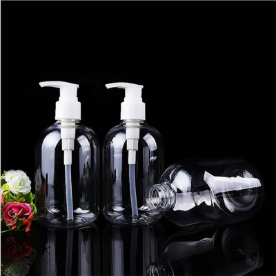 500ml PET plastic alcohol pump boston bottle with Pump Tops Bath Shower shampoo